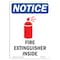 Signmission OSHA Notice, 5" Height, Fire Extinguisher Inside Sign With Symbol, 5" X 3.5", Portrait OS-NS-D-35-V-12601 - alternate 1